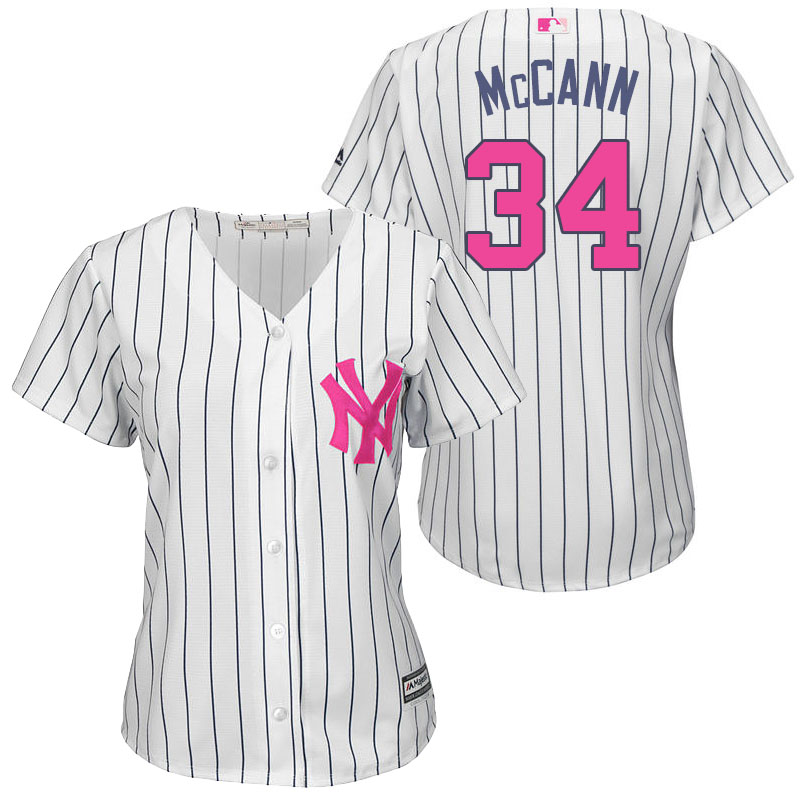 Women's New York Yankees #34 Brian McCann White Home 2016 Mother's Day Cool Base Jersey