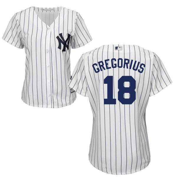 Women's New York Yankees Didi Gregorius #18 Majestic White Authentic Cool base Jersey