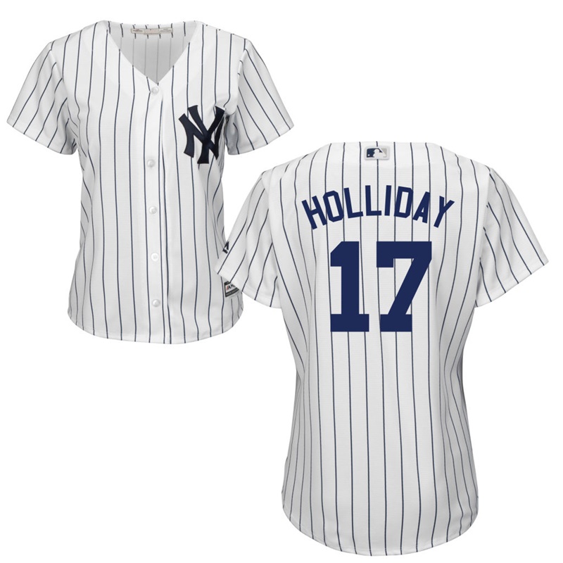 Women New York Yankees #17 Matt Holliday Home White Cool Base Jersey