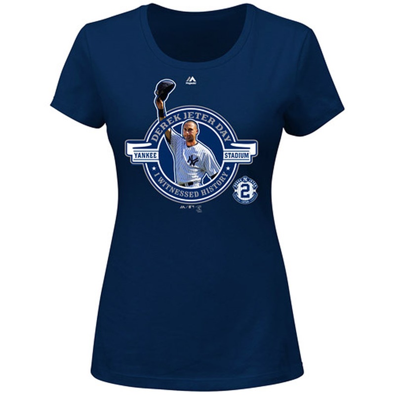 Women New York Yankees #2 Navy Derek Jeter Day T-Shirt