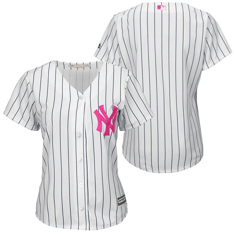 Women's New York Yankees White Home 2016 Mother's Day Cool Base Team Jersey