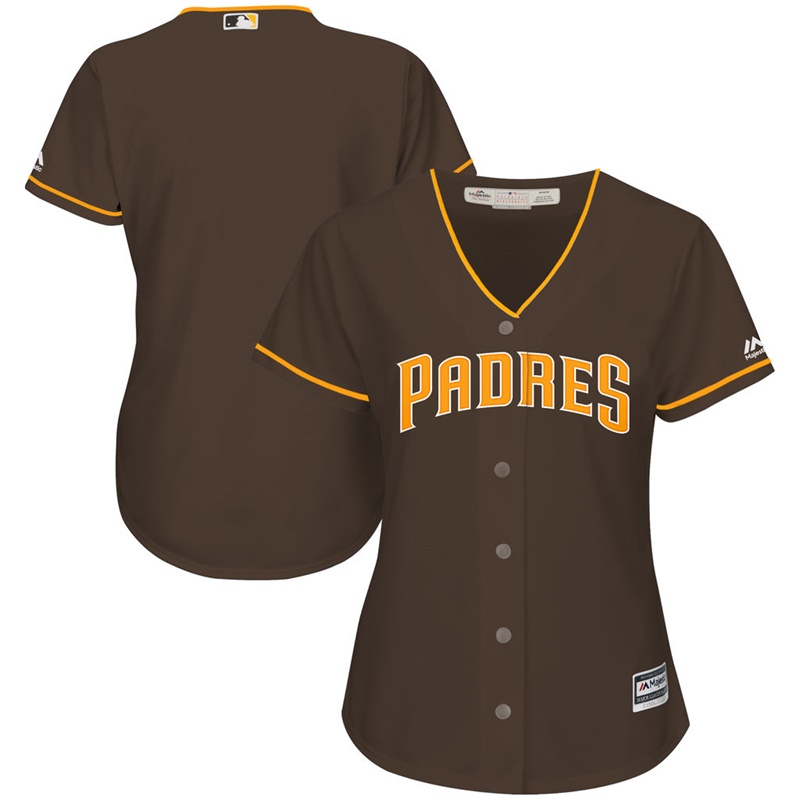 Women San Diego Padres Brown Replica Alternate Home Team Jersey