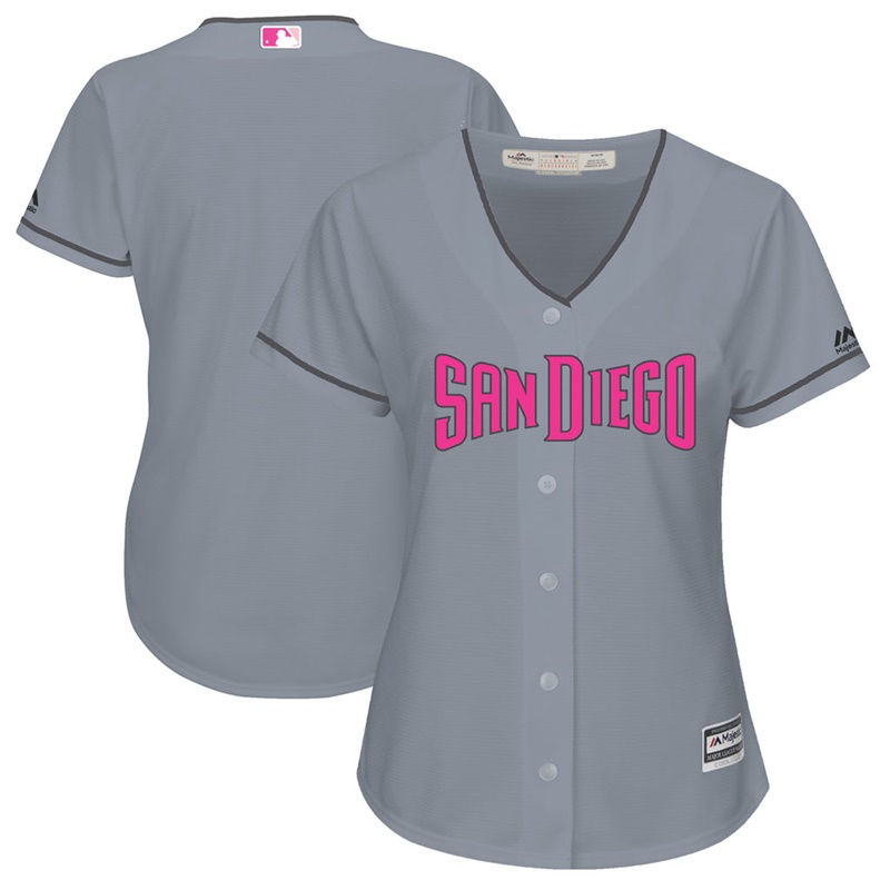 2017 Mother's Day San Diego Padres Women Gray Cool Base Replica Jersey