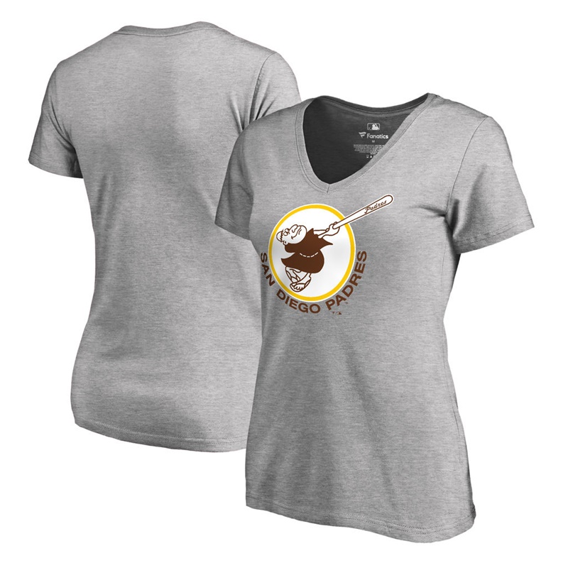 Women San Diego Padres Gray Cooperstown Collection Forbes T-Shirt