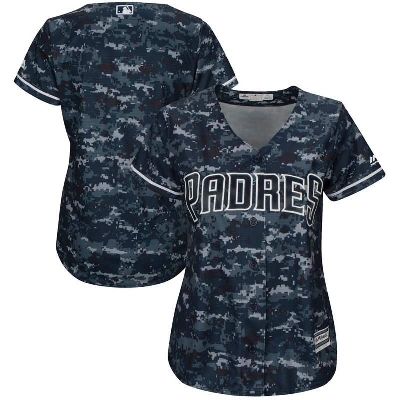 Women San Diego Padres Navy Camo Replica Alternate Team Jersey