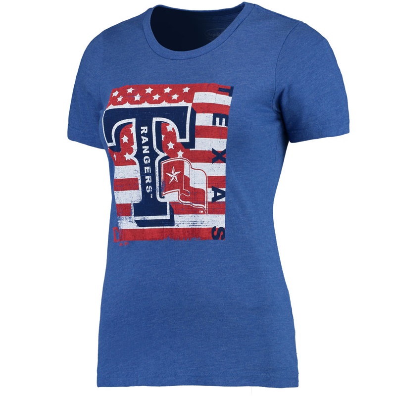 Texas Rangers Royal Stars & Stripes Flag T-Shirt -  Women