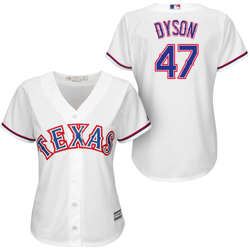 Women's Texas Rangers #47 Sam Dyson White Cool Base Home Jersey