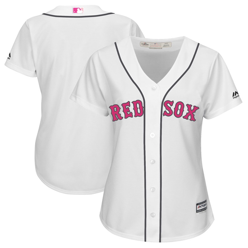 2017 Mother's Day Boston Red Sox Women White Cool Base Replica Jersey