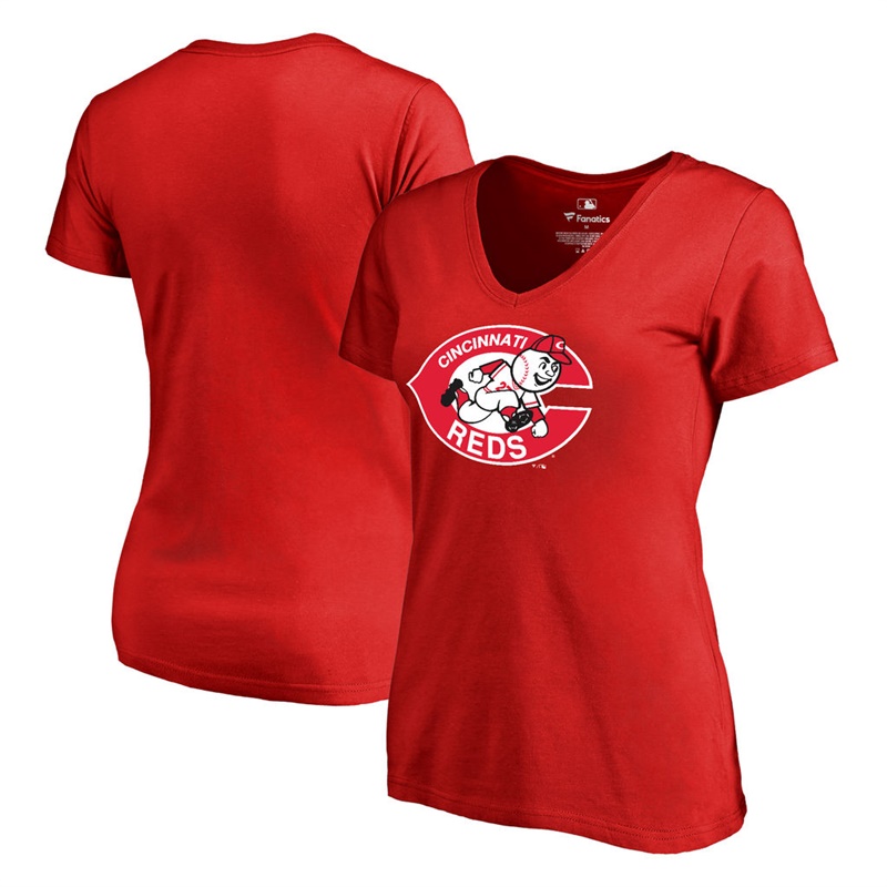 Women Cincinnati Reds Red Cooperstown Collection Forbes T-Shirt