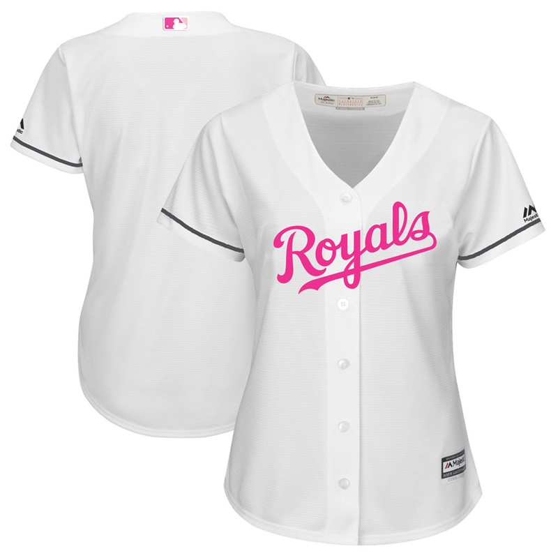 2017 Mother's Day Kansas City Royals Women White Cool Base Replica Jersey