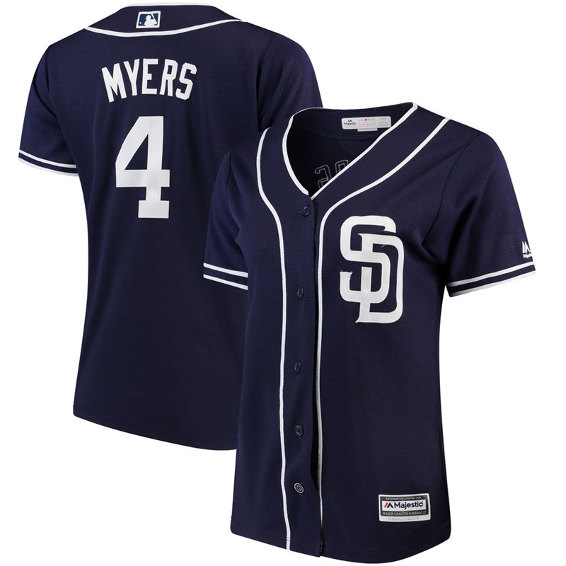 Women San Diego Padres #4 Wil Myers Alternate Navy Cool Base Jersey