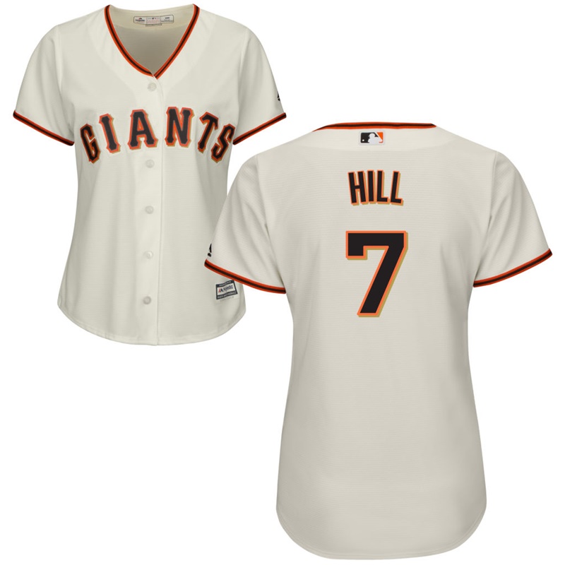 Women San Francisco Giants #7 Aaron Hill Home Cream Cool Base Jersey