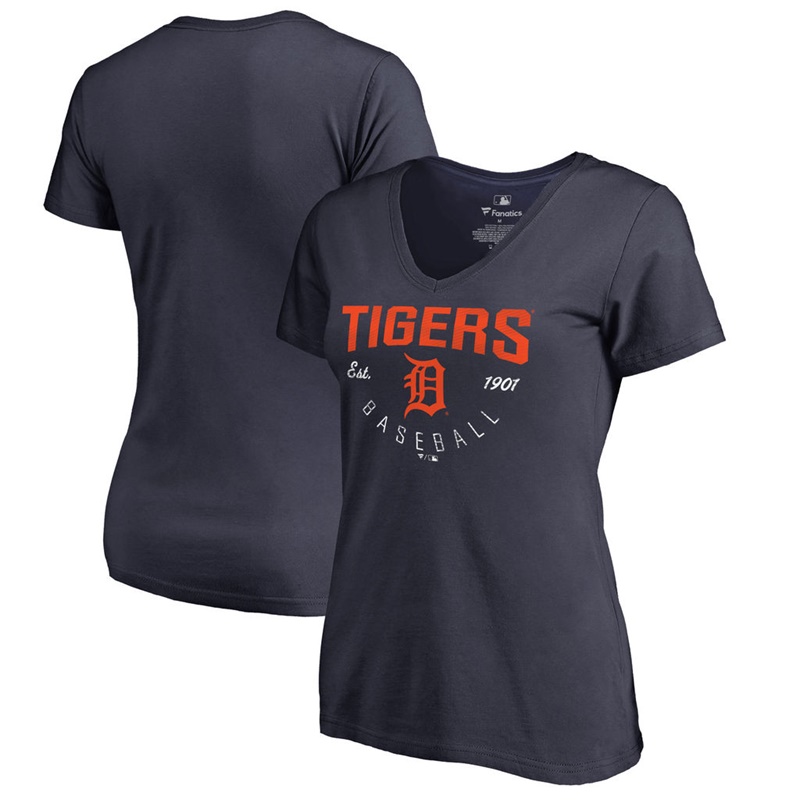 Women Detroit Tigers Navy Live For It T-Shirt