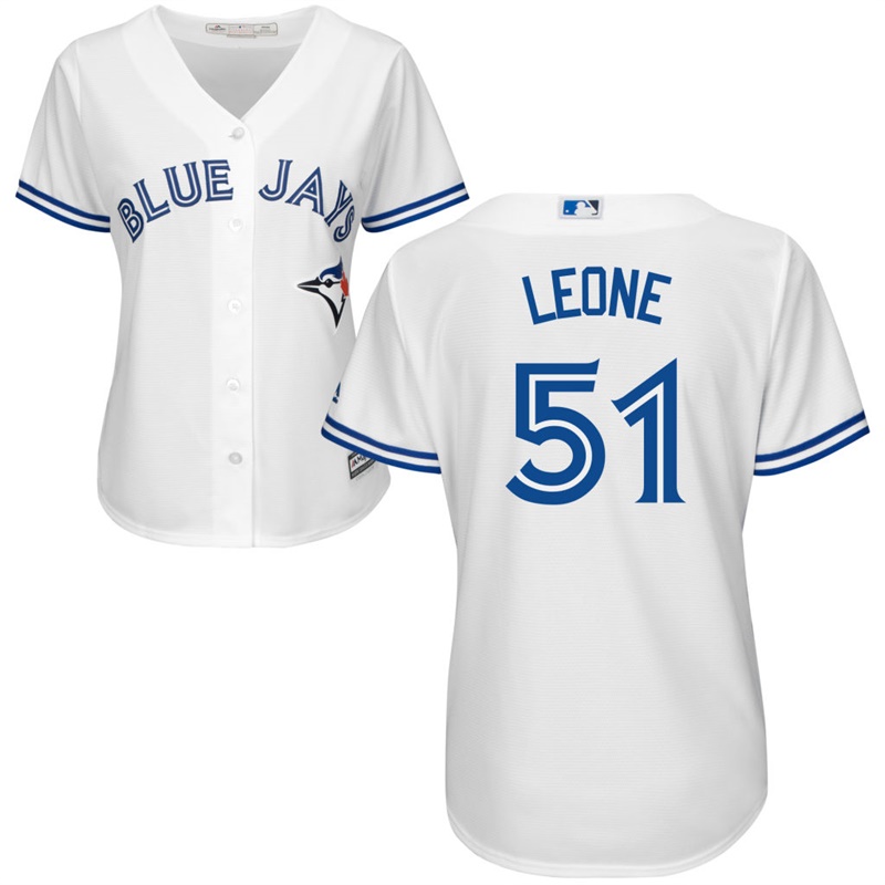 Women Toronto Blue Jays #51 Dominic Leone Home White Cool Base Jersey