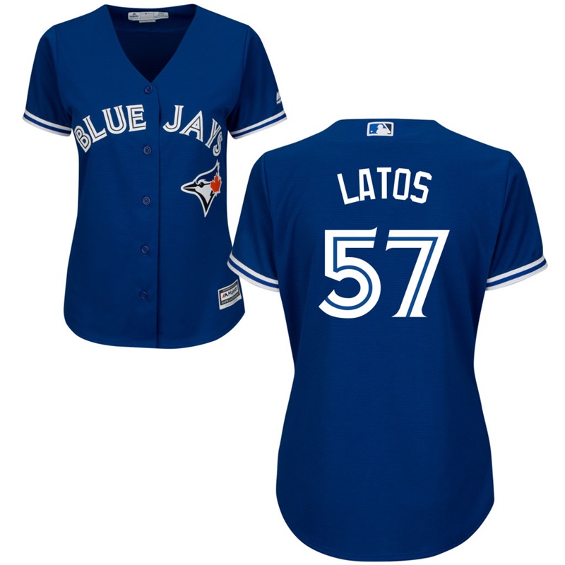 Women Toronto Blue Jays #57 Mat Latos Alternate Royal Cool Base Jersey