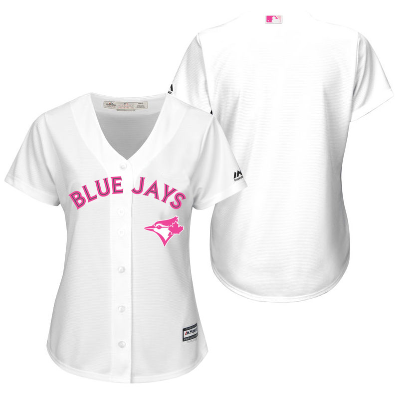 Women's Toronto Blue Jays White Home 2016 Mother's Day Cool Base Team Jersey