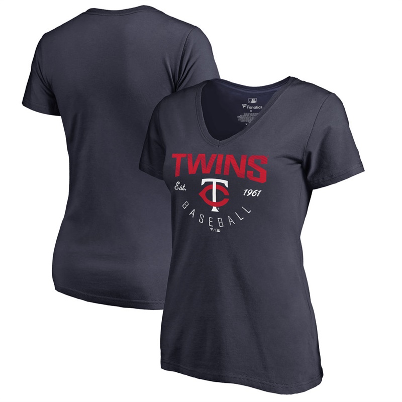 Women Minnesota Twins Navy Live For It T-Shirt