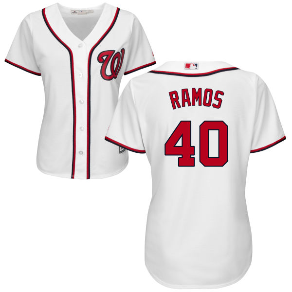 Women's Washington Nationals Wilson Ramos #40 Majestic White Authentic Cool base Jersey