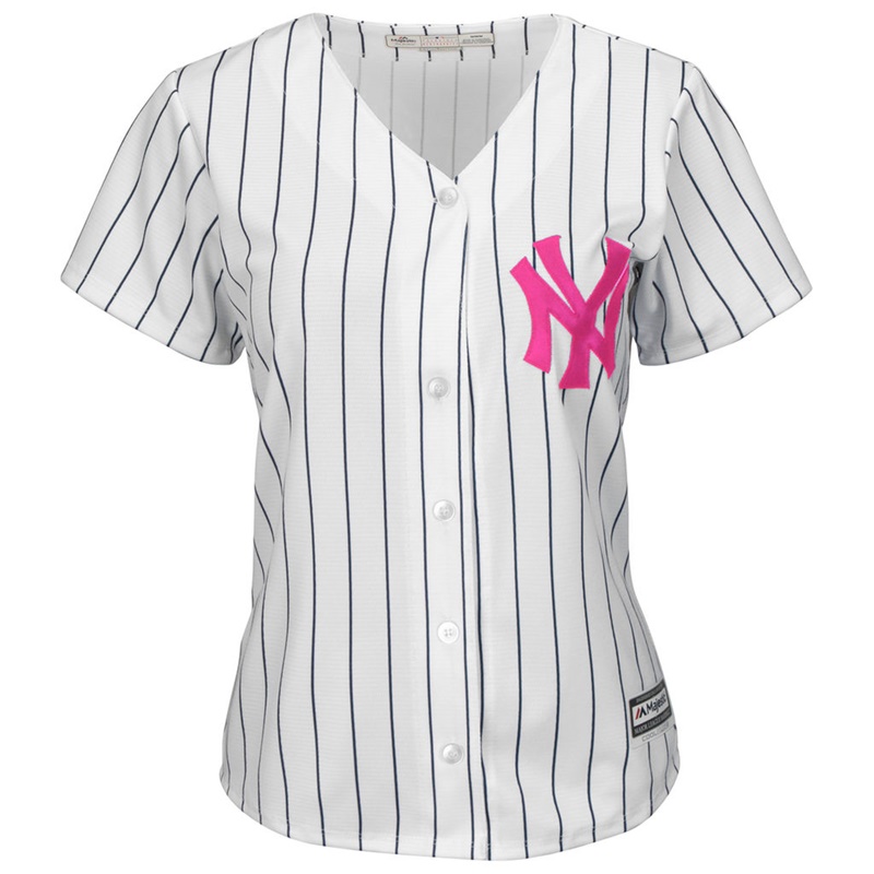 2017 Mother's Day New York Yankees Women White Cool Base Replica Jersey