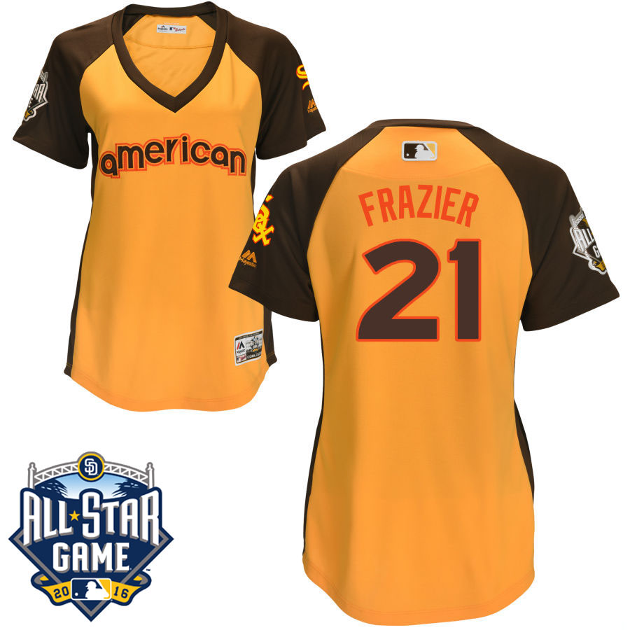 Women's 2016 MLB All-Star American Chicago White Sox Todd Frazier #21 Yellow Home Run Derby Cool Base Jersey