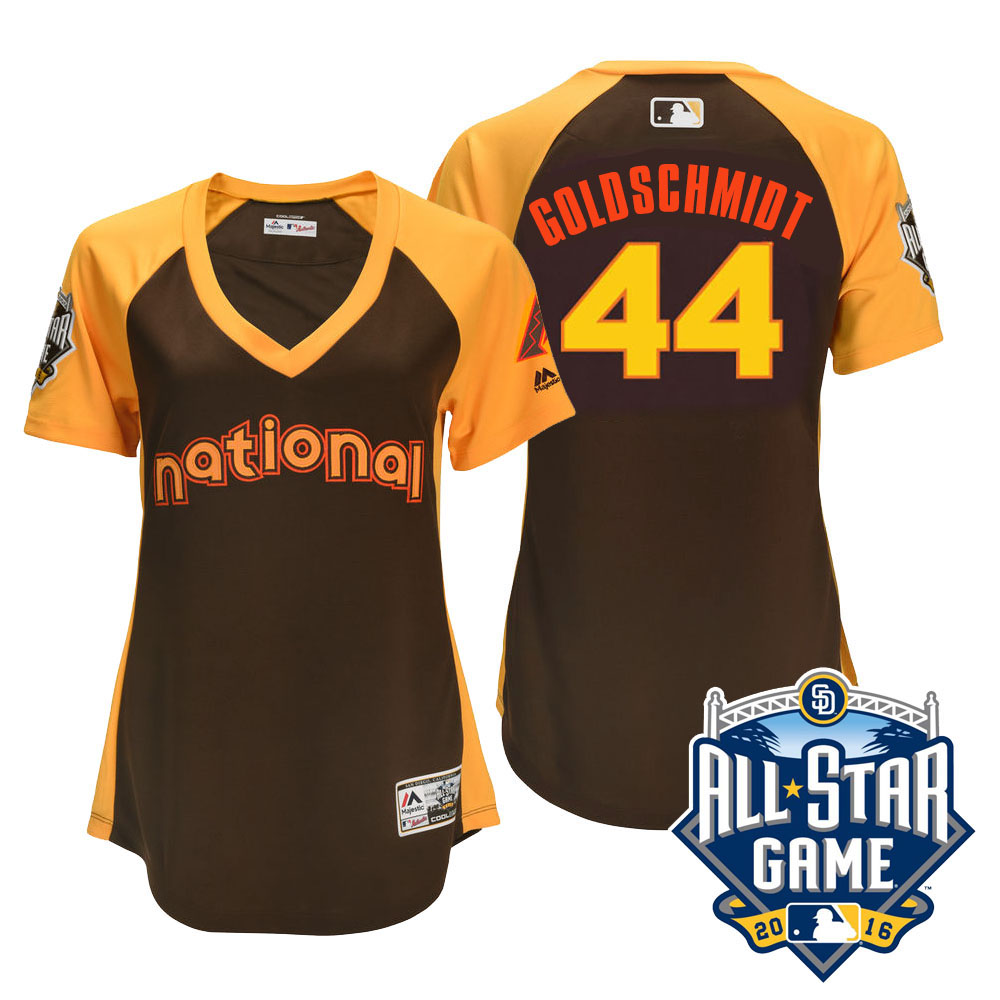 Women's 2016 MLB All-Star National Arizona Diamondbacks #44 Paul Goldschmidt Brown Home Run Derby Cool Base Jersey