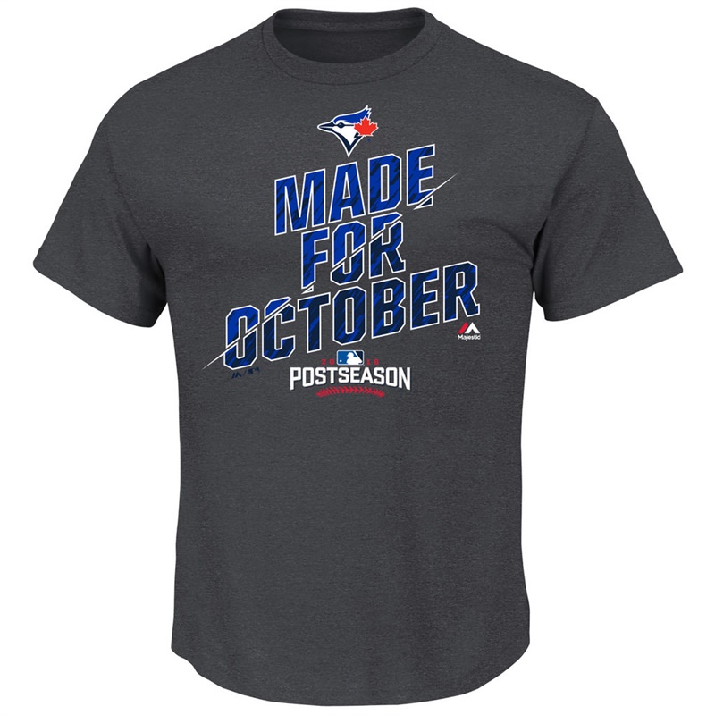 Womens 2016 Postseason Wild Card Clinch Toronto Blue Jays Charcoal Made for October T-Shirt