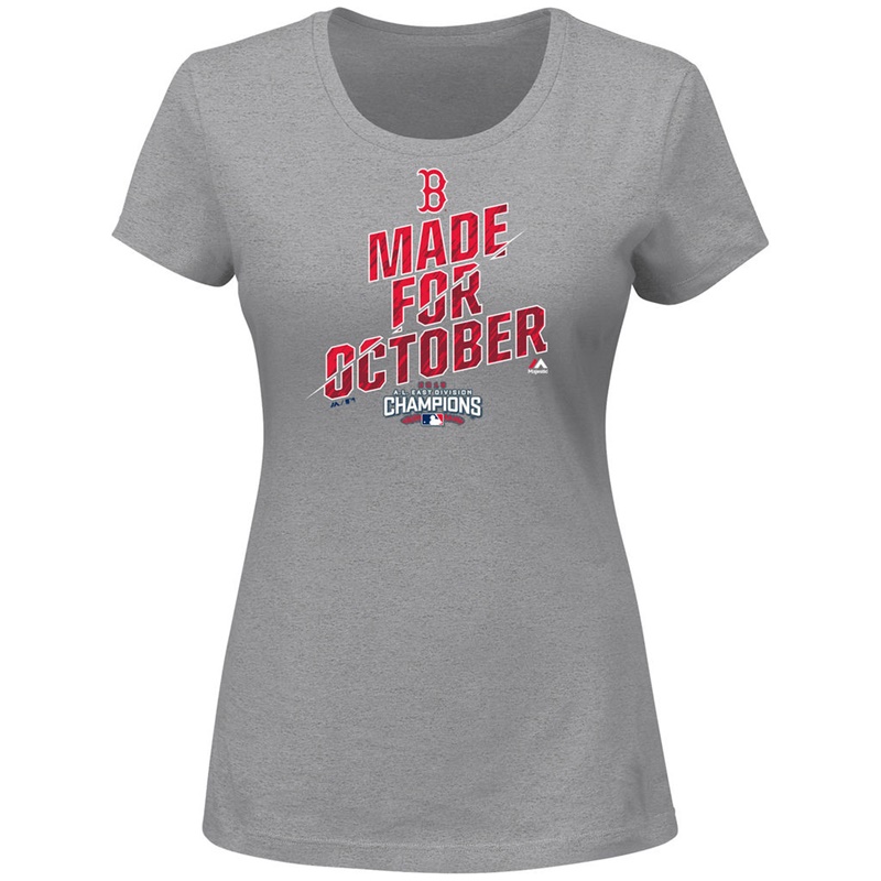 Womens 2016 AL East Champions Boston Red Sox Gray Made for October T-Shirt