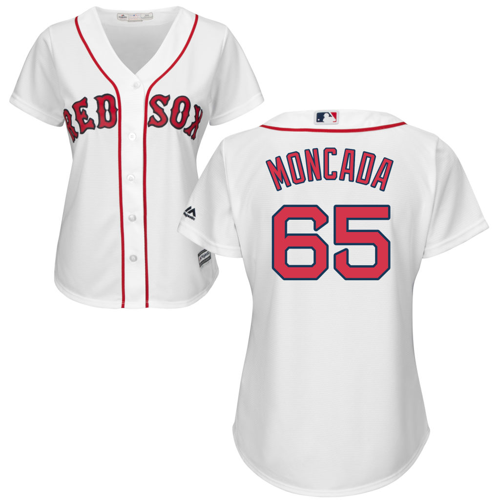 Womens Boston Red Sox Yoan Moncada #65 Home White Cool Base Jersey