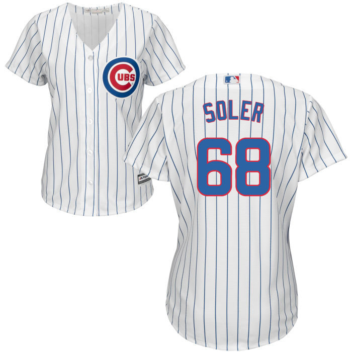 Women's Chicago Cubs Jorge Soler #68 White Official Cool Base Jersey