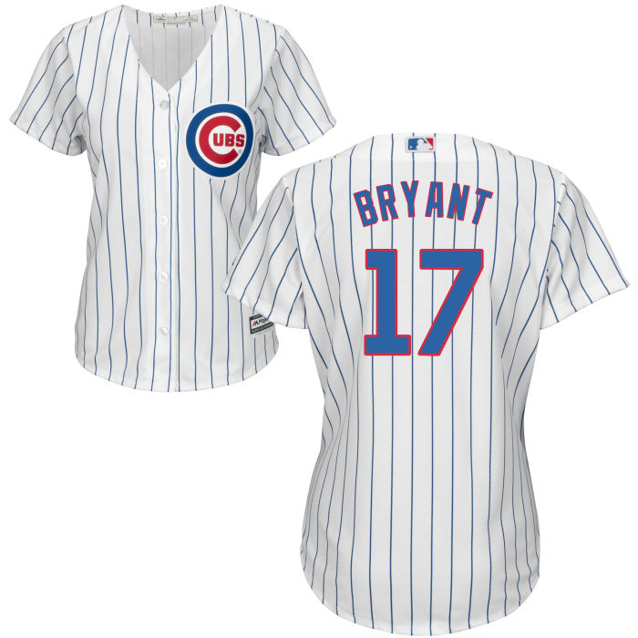 Women's Chicago Cubs Kris Bryant #17 White Official Cool Base Jersey