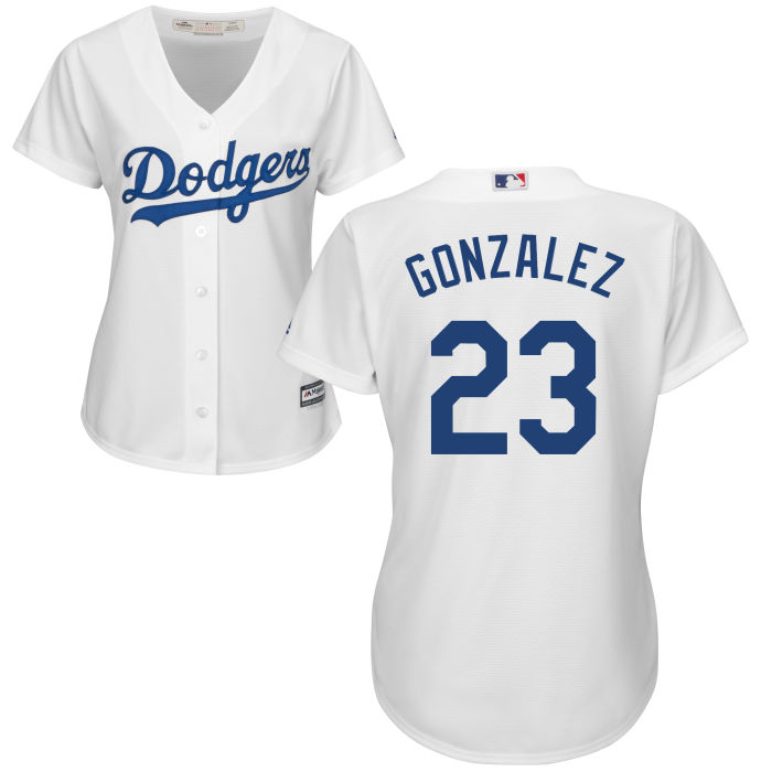 Women's Los Angeles Dodgers Adrian Gonzalez #23 White Official Cool Base Jersey