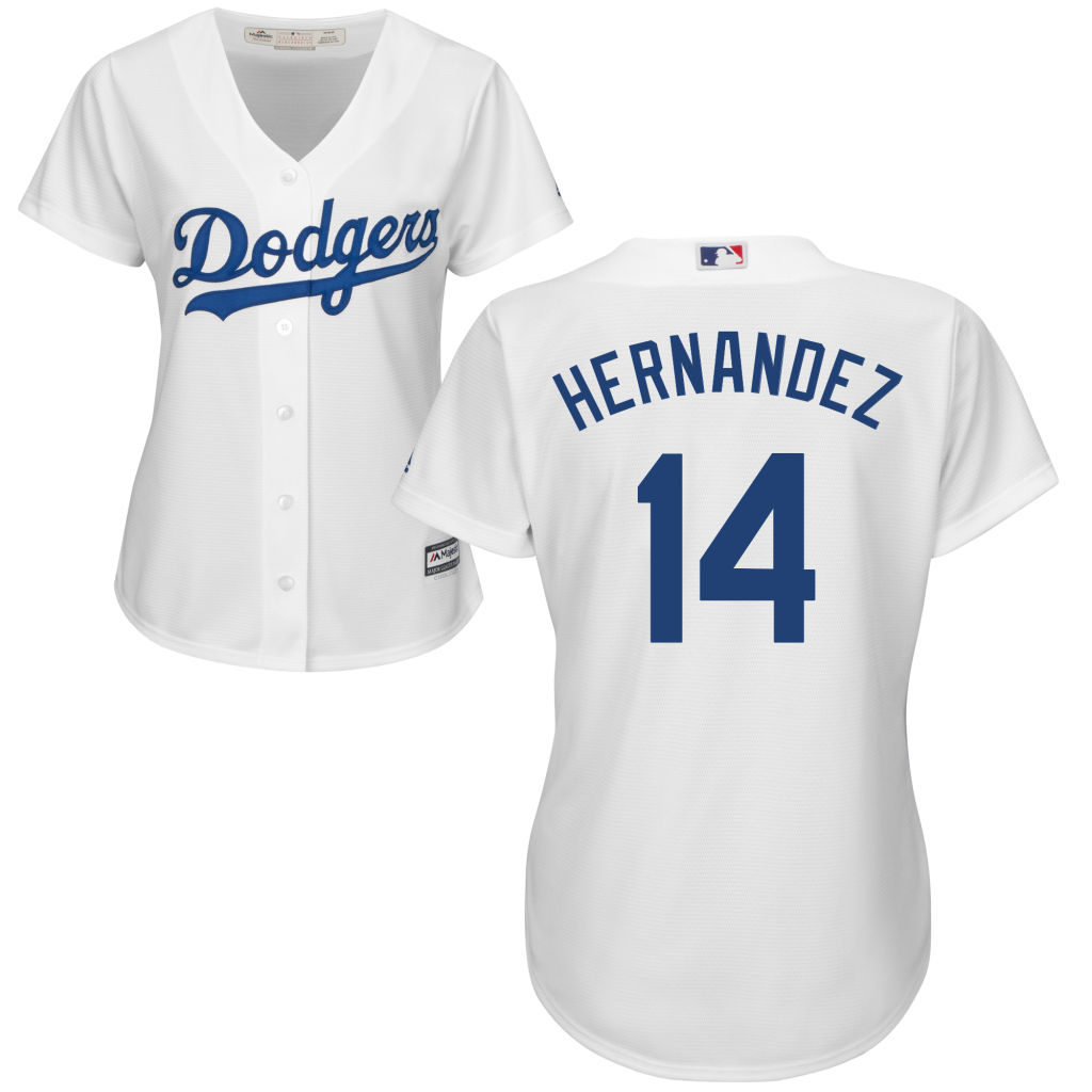 Womens Los Angeles Dodgers Enrique Hernandez #14 Home White Cool Base Jersey