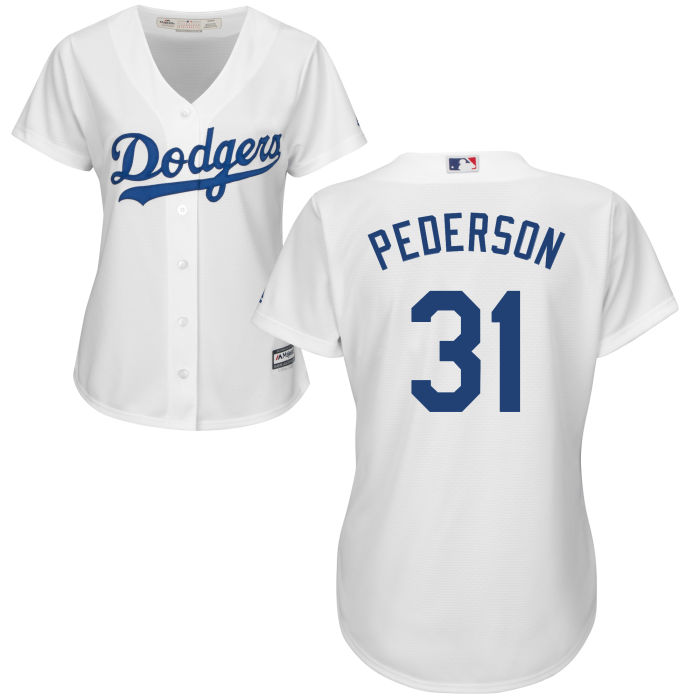 Women's Los Angeles Dodgers Joc Pederson #31 White Official Cool Base Jersey