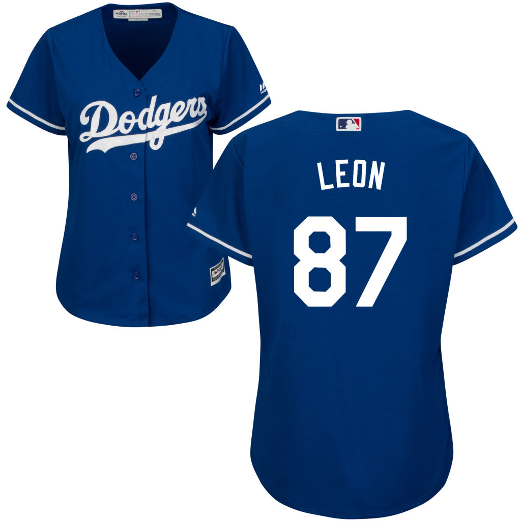 Womens Los Angeles Dodgers Jose De Leon #87 Alternate Royal Cool Base Jersey