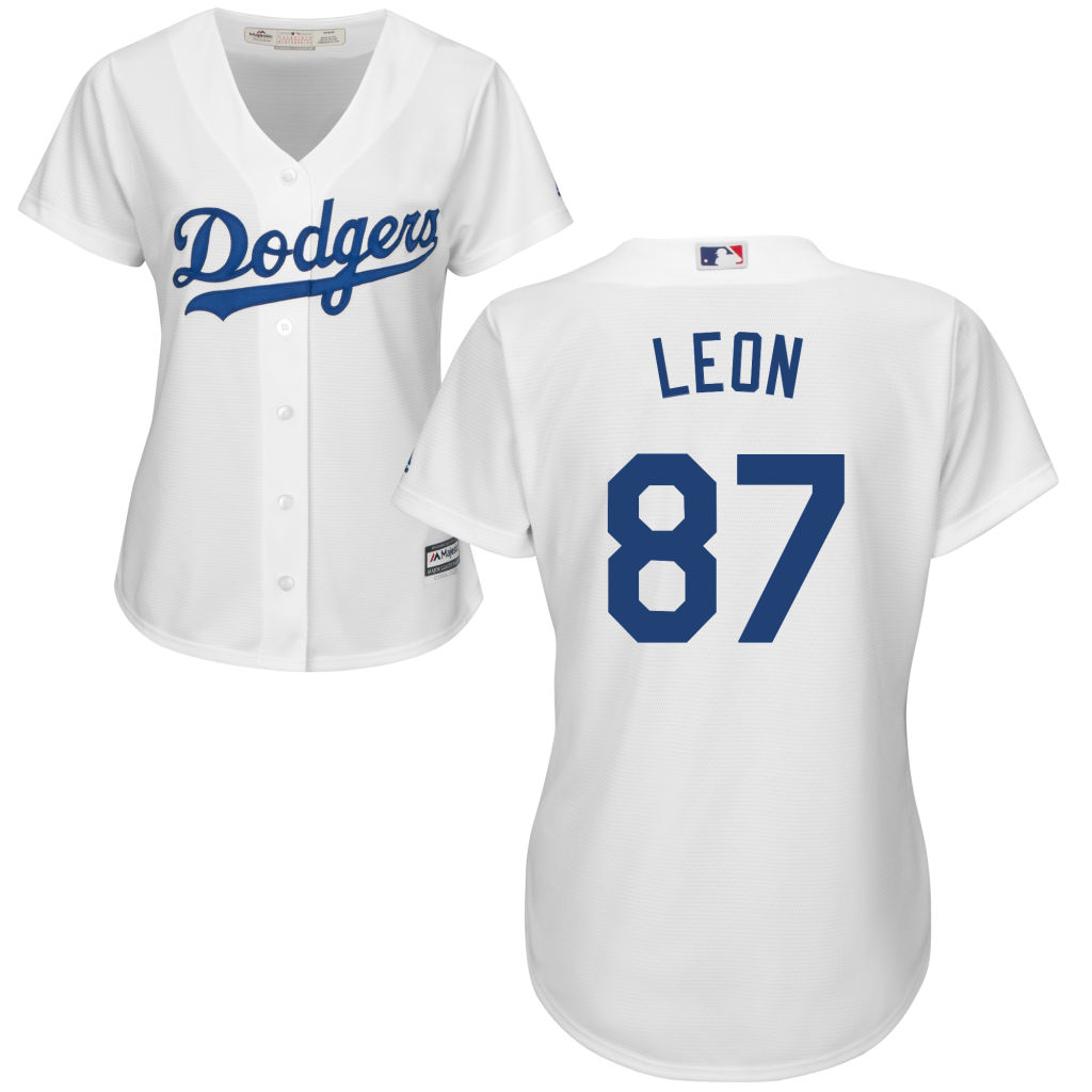 Womens Los Angeles Dodgers Jose De Leon #87 Home White Cool Base Jersey