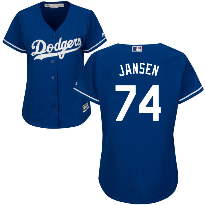 Women's Los Angeles Dodgers Kenley Jansen #74 Royal Official Cool Base Jersey