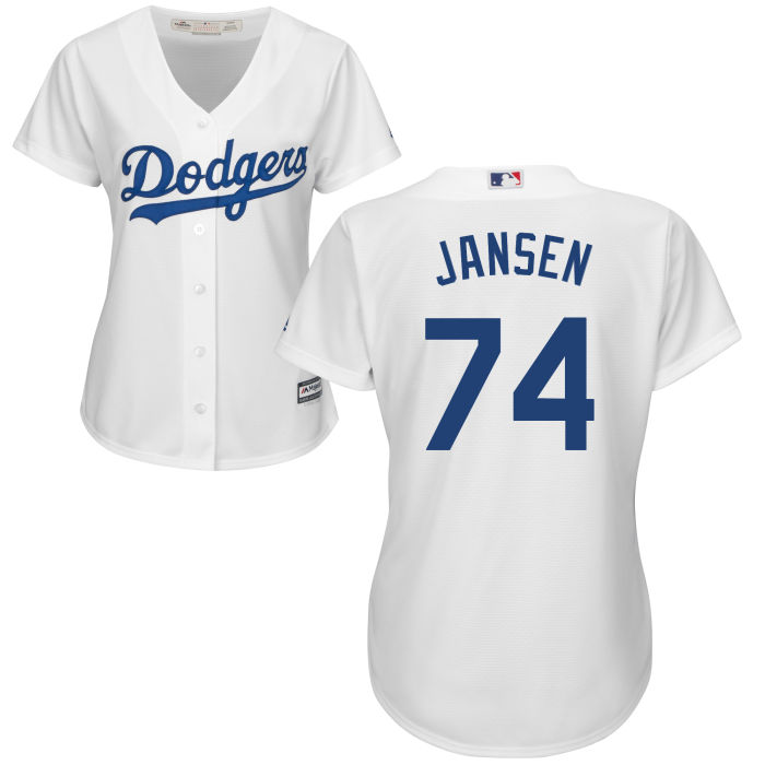 Women's Los Angeles Dodgers Kenley Jansen #74 White Official Cool Base Jersey