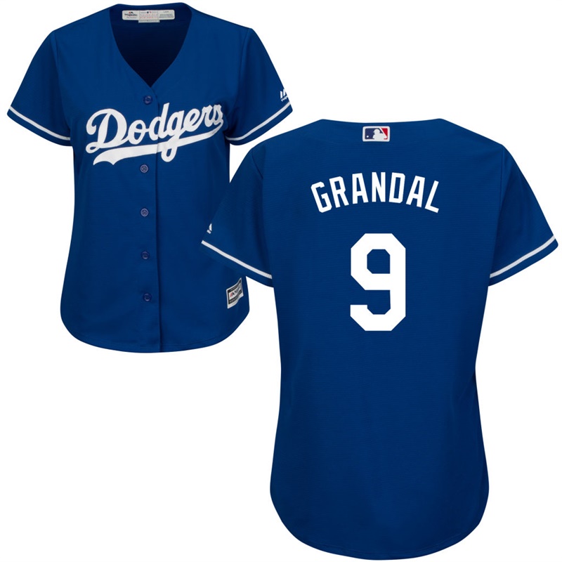 Womens Los Angeles Dodgers Yasmani Grandal #9 Home White Cool Base Jersey