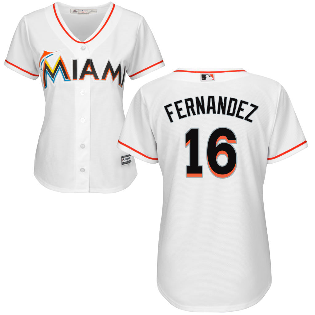 Womens Miami Marlins Jose Fernandez #16 Home White Cool Base Jersey