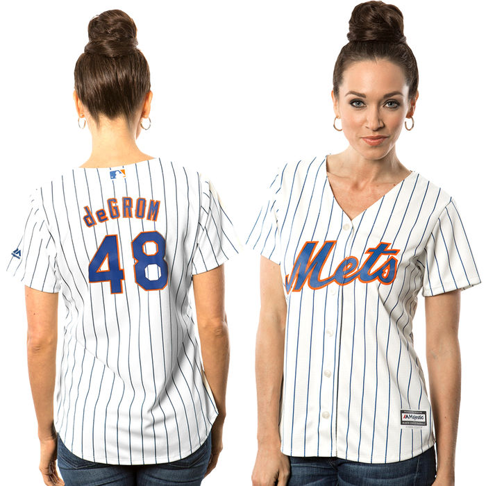 Women's New York Mets Jacob deGrom #48 White Official Cool Base Jersey