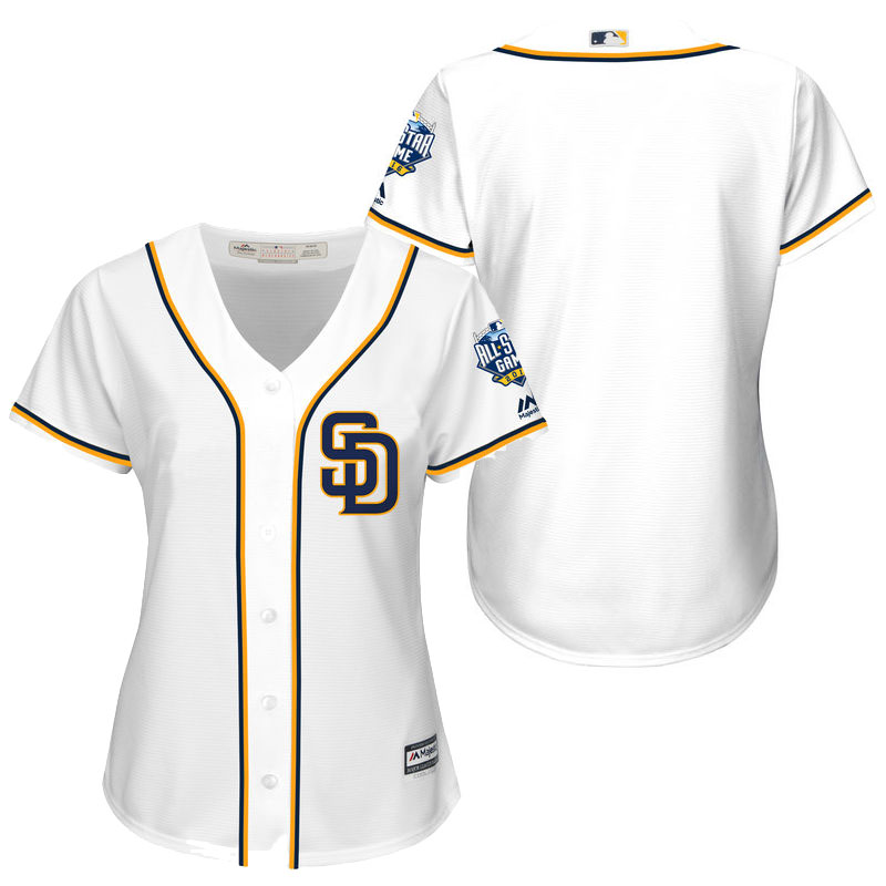 Women's San Diego Padres Majestic White 2016 All-Star Patch Authentic Cool Base Jersey