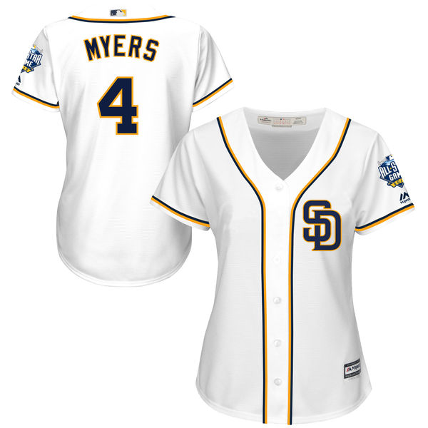 Women's San Diego Padres #4 Wil Myers Majestic White 2016 All-Star Patch Authentic Cool Base Jersey