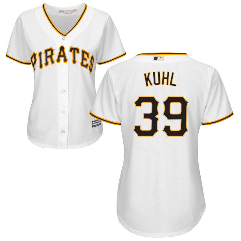 Women's Pittsburgh Pirates Chad Kuhl #39 Majestic White Official Cool Base Jersey