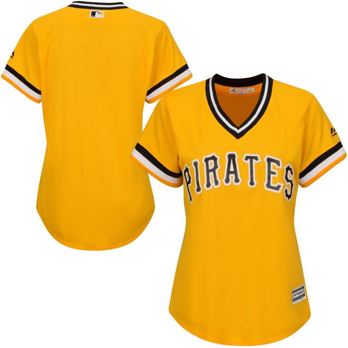 Women's Pittsburgh Pirates Gold Official Throwback Cool Base Team Jersey