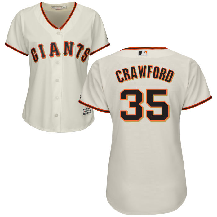 Women's San Francisco Giants Brandon Crawford #35 Cream Official Cool Base Jersey