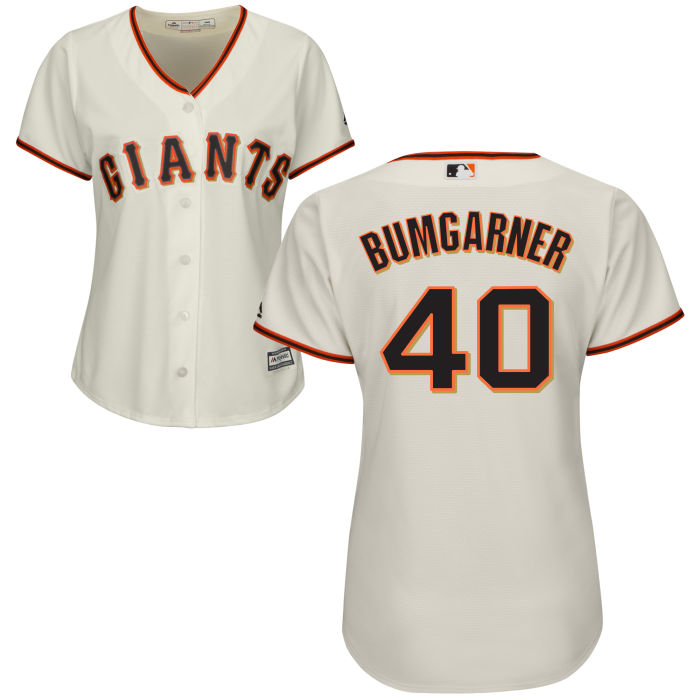 Women's San Francisco Giants Madison Bumgarner #40 Cream Official Cool Base Jersey