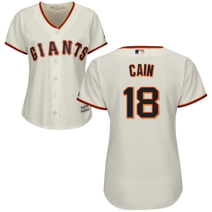 Women's San Francisco Giants Matt Cain #18 Cream Official Cool Base Jersey