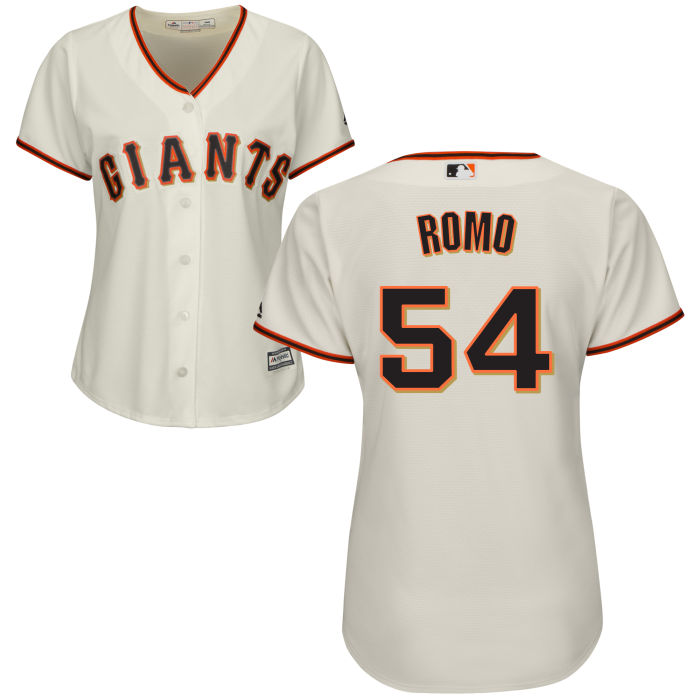 Women's San Francisco Giants Sergio Romo #54 Cream Official Cool Base Jersey