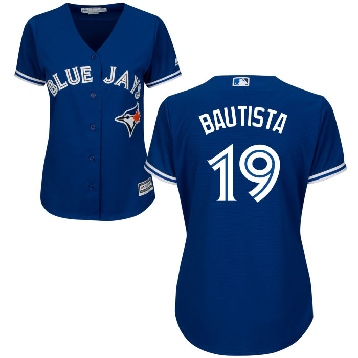 Women's Toronto Blue Jays Jose Bautista #19 Royal Official Cool Base Jersey