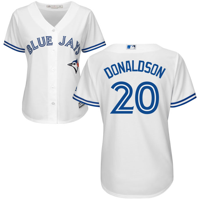 Women's Toronto Blue Jays Josh Donaldson #20 White Official Cool Base Jersey